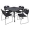 Regency Tables > Height Adjustable > Square Mobile Table & Chair Sets, 42 W, 42 L, 23-34 H, Grey TB4242GYAPCBK44BK - alternate 1